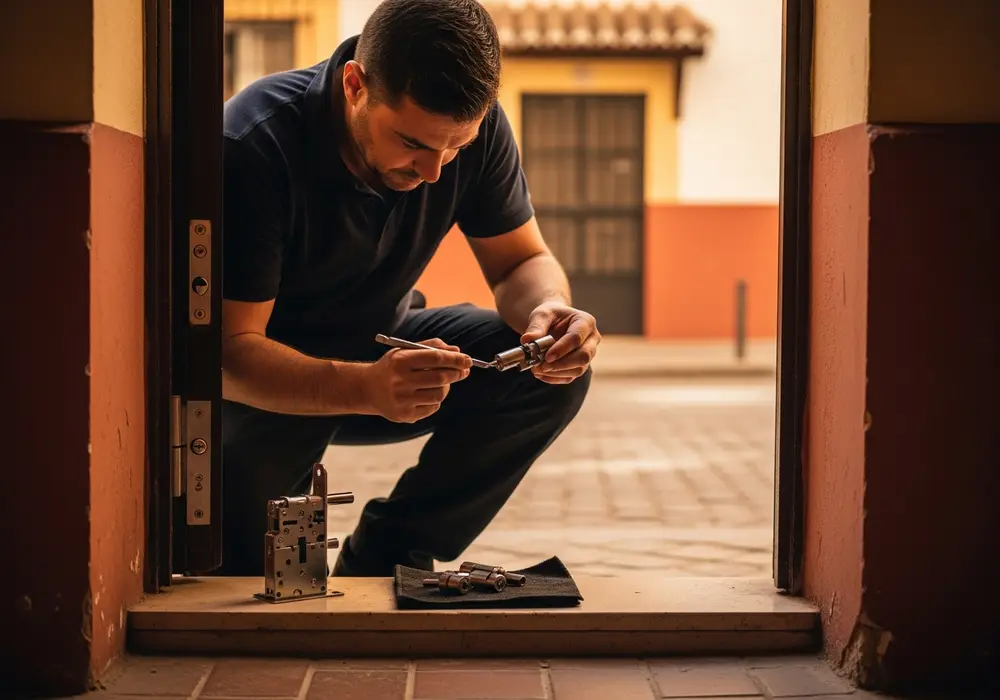 Cambio de cerradura completa en un piso de Amate, Sevilla, realizado por Cerrajero KeySevilla