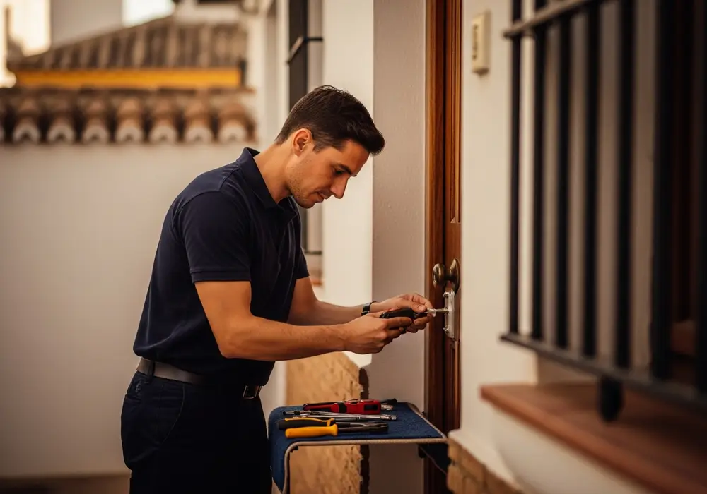 Cerrajero de KeySevilla trabajando en una casa baja de Bellavista, Sevilla