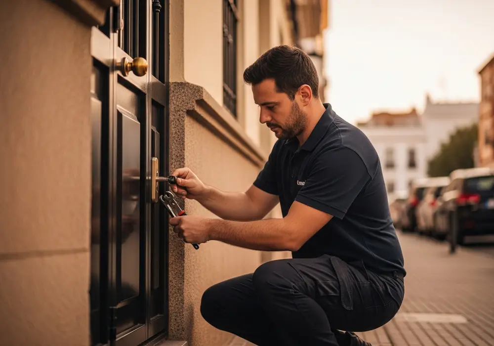Apertura de puerta en un bloque familiar de El Plantinar, Sevilla, realizada por Cerrajero KeySevilla