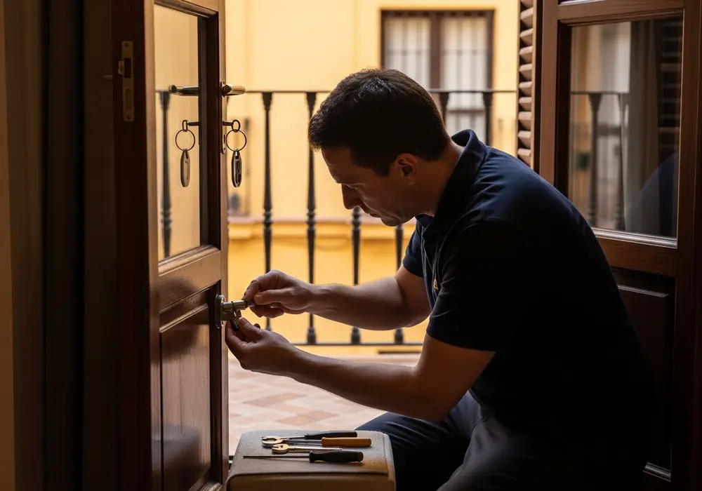 Cambio de bombín en un apartamento turístico de la Encarnación, Sevilla, realizado por Cerrajero KeySevilla