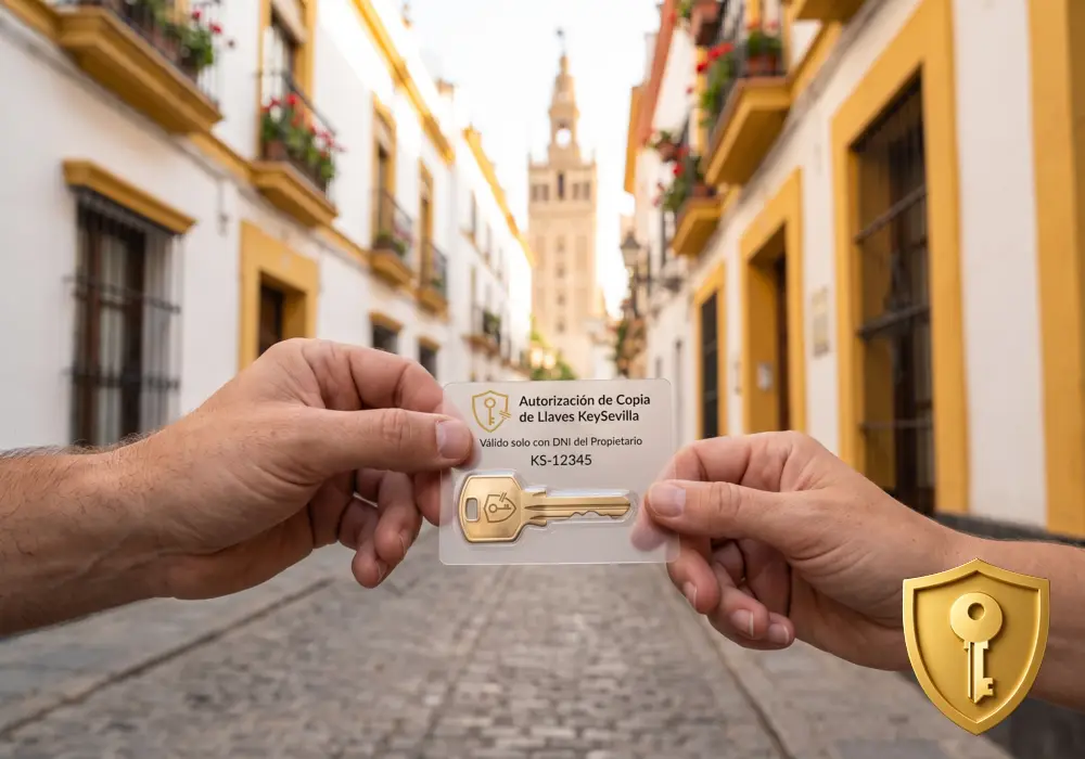 Tarjeta de propiedad de un cilindro antibumping entregada por Cerrajero KeySevilla en Sevilla