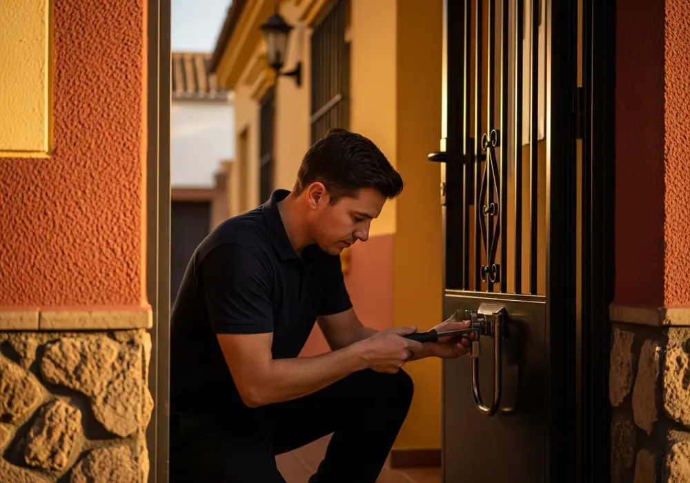 Cambio de cerradura completa en una casa baja de Bollullos de la Mitación, Sevilla, realizado por Cerrajero KeySevilla