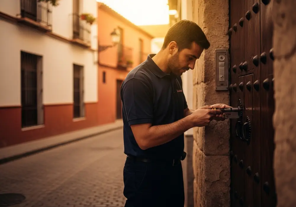 Cambio de cerradura completa en el casco histórico de Carmona, Sevilla, realizado por Cerrajero KeySevilla