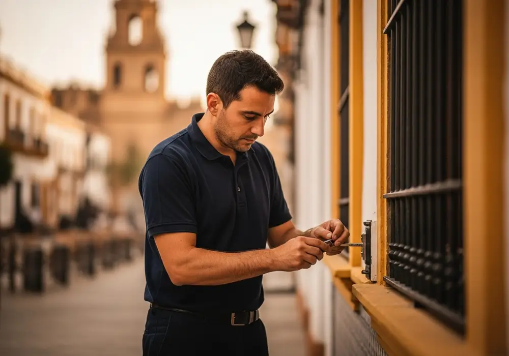Cambio de cerradura completa en el casco histórico de Castilleja de la Cuesta, Sevilla, realizado por Cerrajero KeySevilla