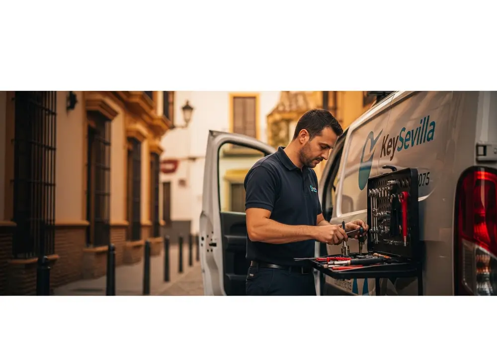 Furgoneta de Cerrajero KeySevilla en el casco de Écija, Sevilla