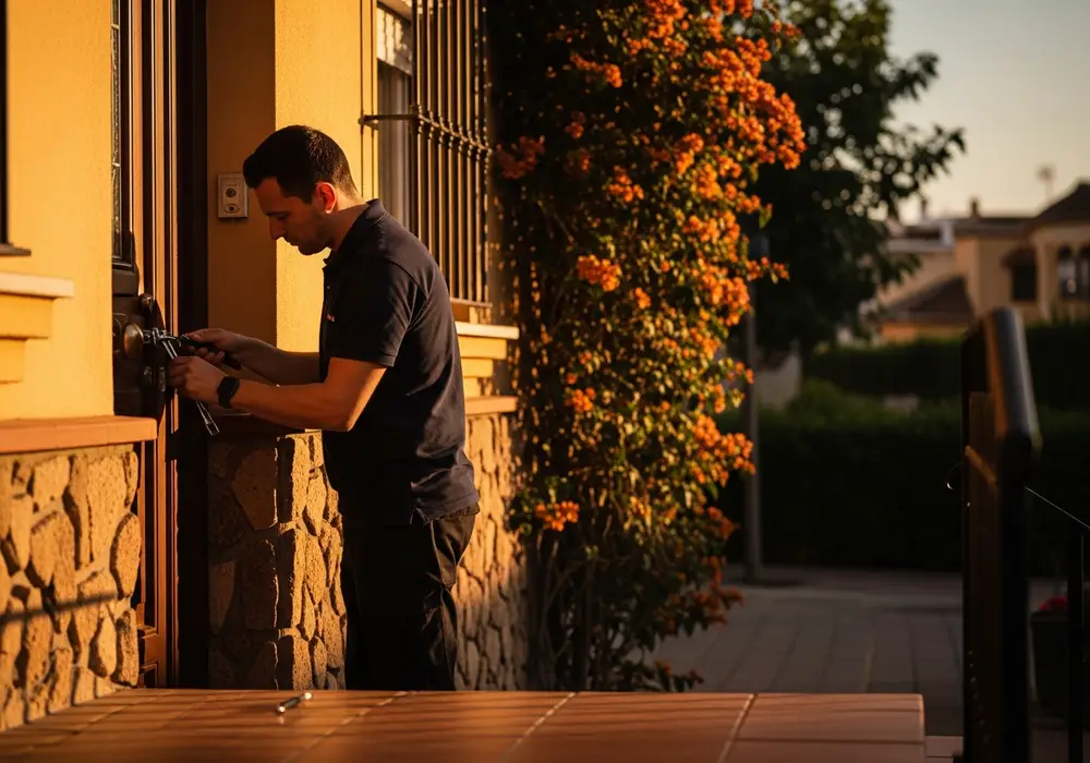 Cerrajero de KeySevilla trabajando en un adosado de Espartinas, Sevilla