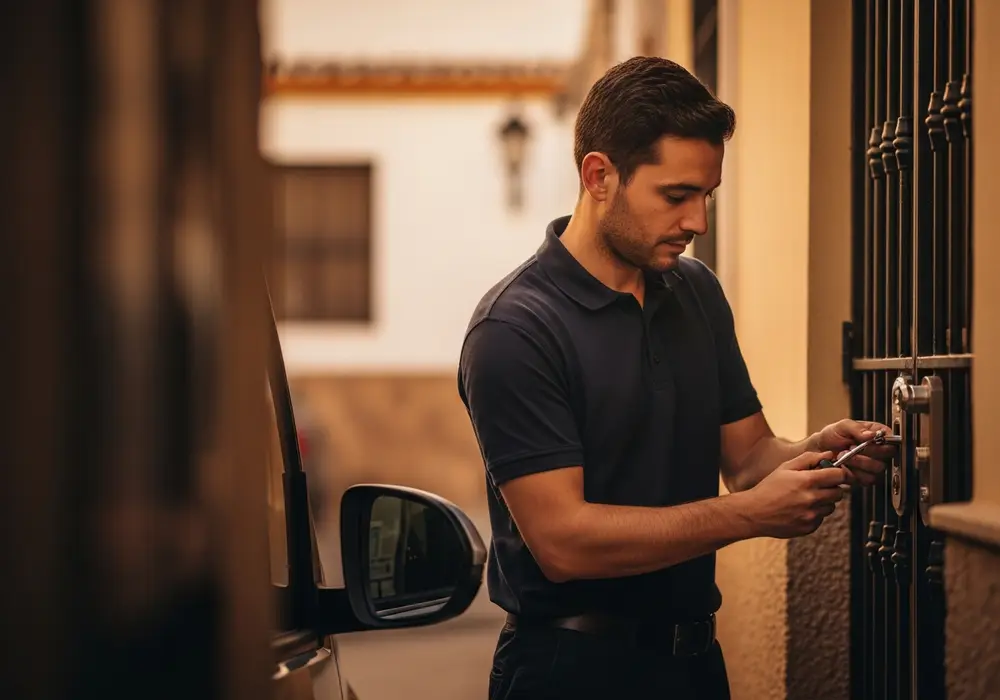 Instalación de cerradura de seguridad en una vivienda de Mairena del Aljarafe, Sevilla, realizada por Cerrajero KeySevilla